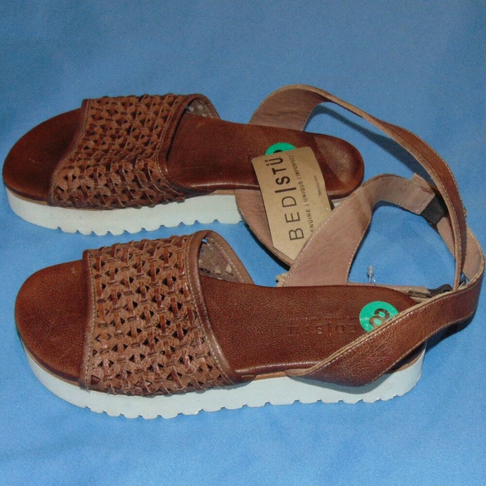 NEW  WOMEN'S  BEDSTU  BRISA  LEATHER  PLATFORM SANDALS  sz  8